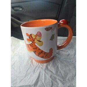 Disney Store Winnie The Pooh Tigger Mug Coffee Tea Cup 3D Ladybug Leafs 12 oz